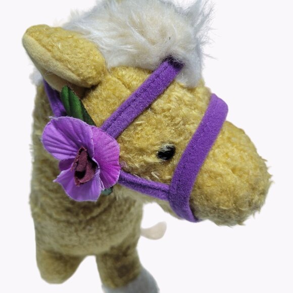 Hallmark Piper Pony 12 in Plush Horse Saddle Bridle Purple Flower Stuffed Animal - Picture 4 of 7